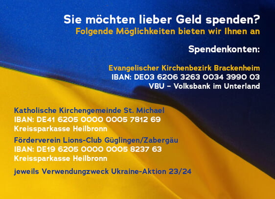 Ukraine-Hilfe - Bankverbindungen für Geldspenden