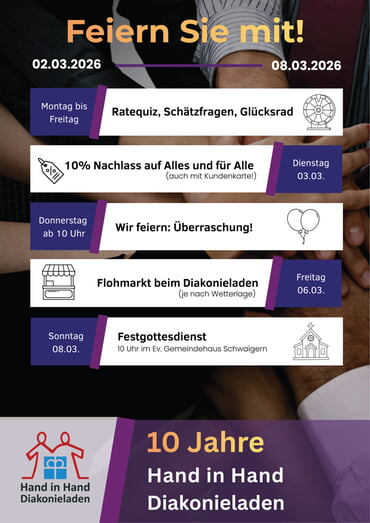 10 Jahre DiakonieLaden "Hand in Hand" in Schwaigern